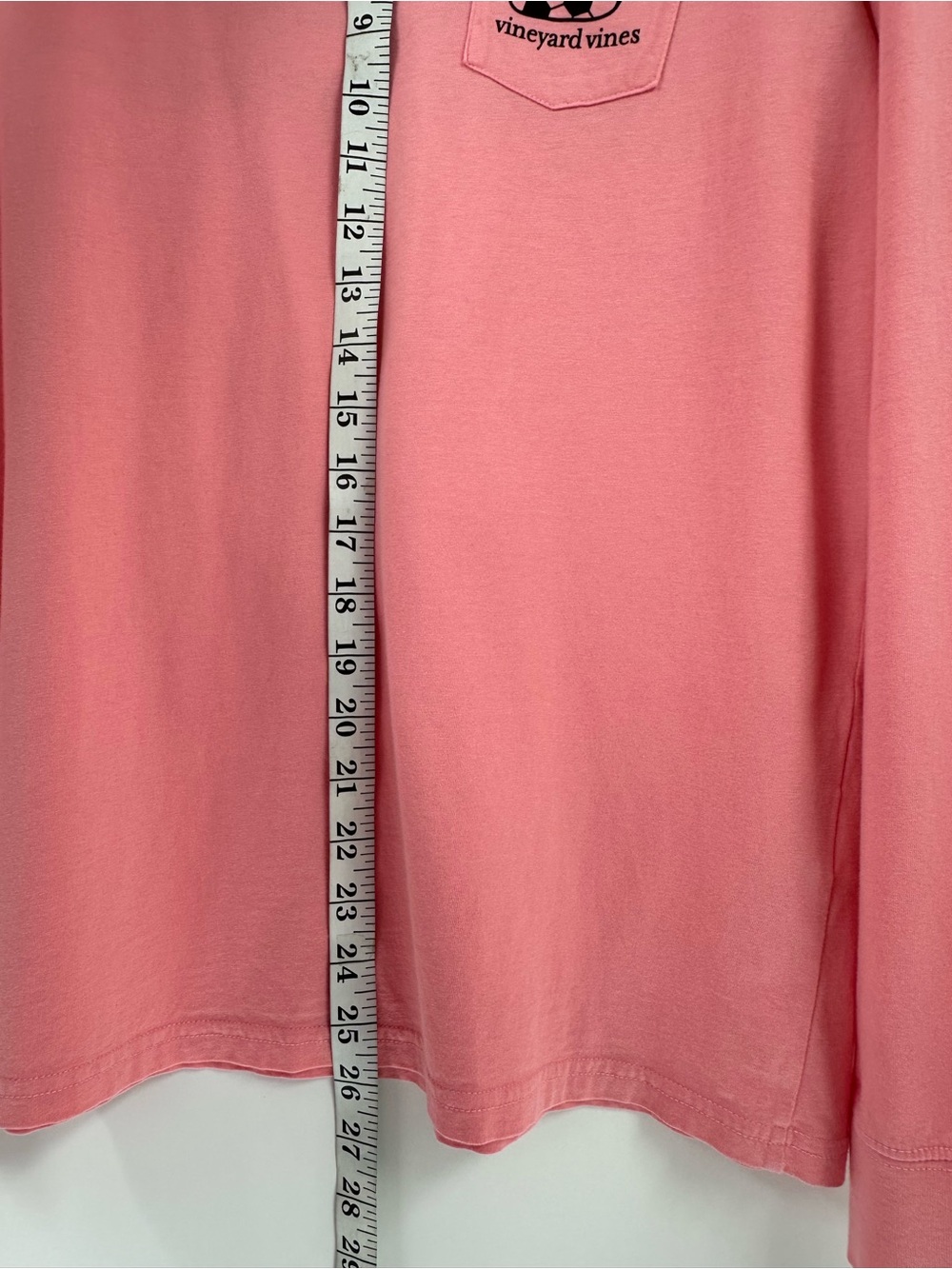 Vineyard Vines Soccer Whale Coral Pink Long Sleeve Pocket T-Shirt Sz L - Picture 6 of 8